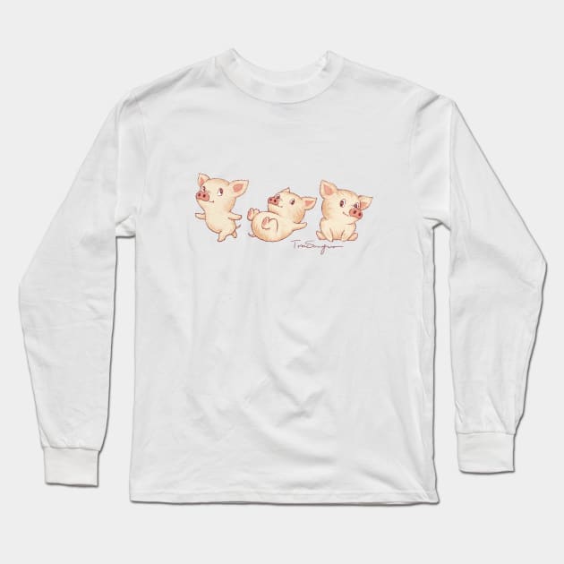 Cute Pigs Long Sleeve T-Shirt by sanogawa